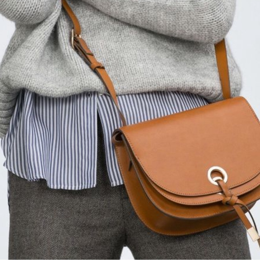 Zara Double Ring Flap Over Crossbody
